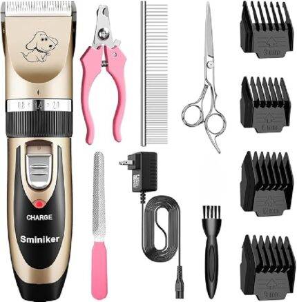 Rechargeable Cordless Dogs Cats Horse Grooming Clippers - Professional Pet Hair Clippers with Comb Guides for Dogs Cats Horses and Other House Animals Pet Grooming Kit